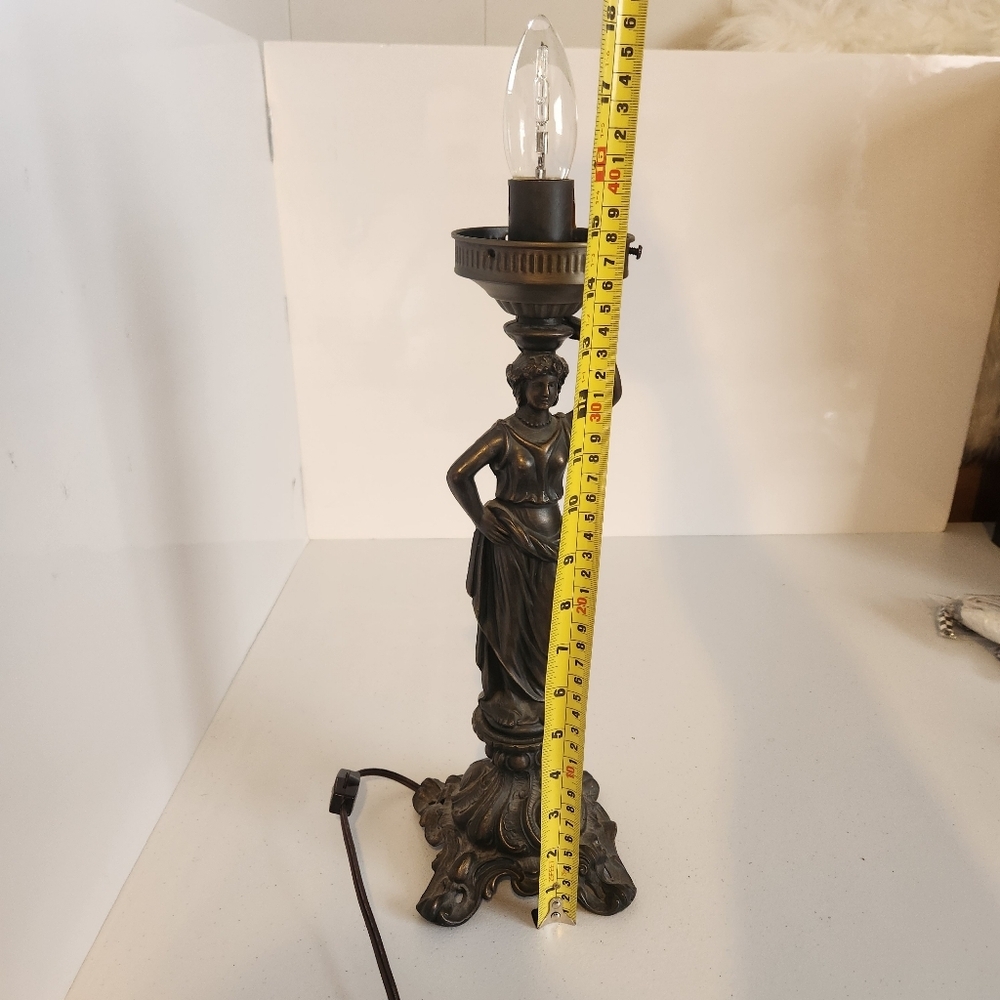 Neo-Classical Style Figural Statue Table Lamp Bronze Tone 15" Vintage Art Deco - Picture 10 of 11